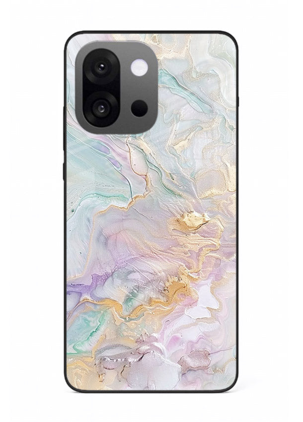 Pink Droplet Marble OnePlus 13s glass back cover with soft pink marble and droplet texture