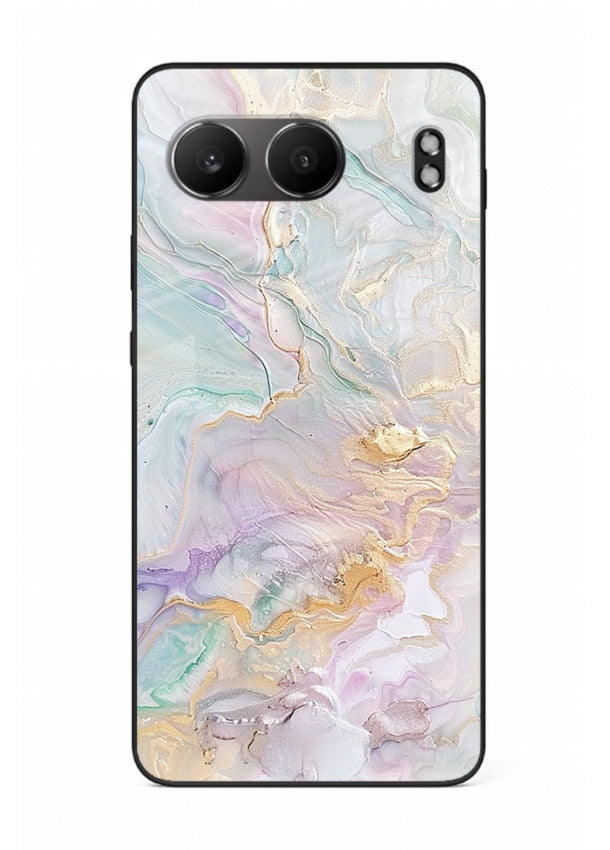 Pink Droplet Marble OnePlus Nord 4 glass back cover with soft pink marble and droplet texture