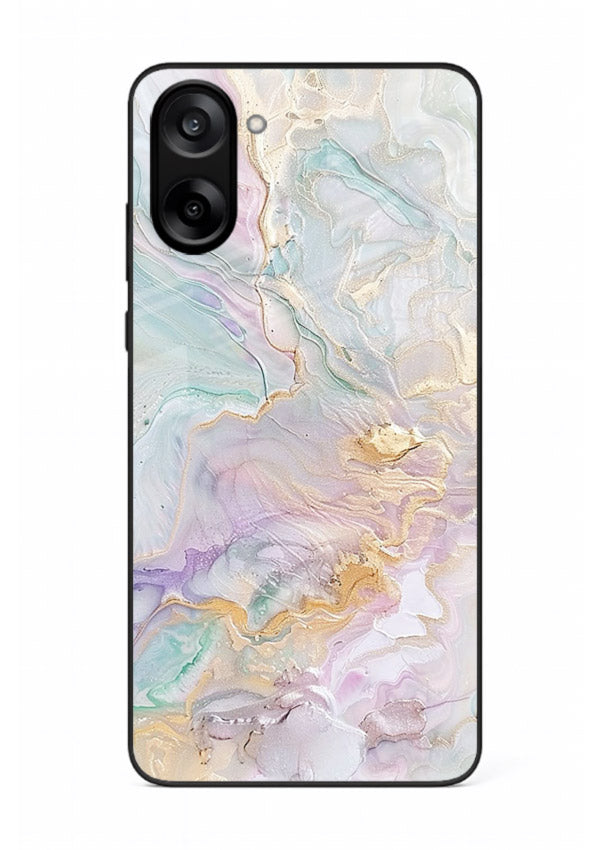 Pink Droplet Marble OnePlus Nord CE5 glass back cover with soft pink marble and droplet texture