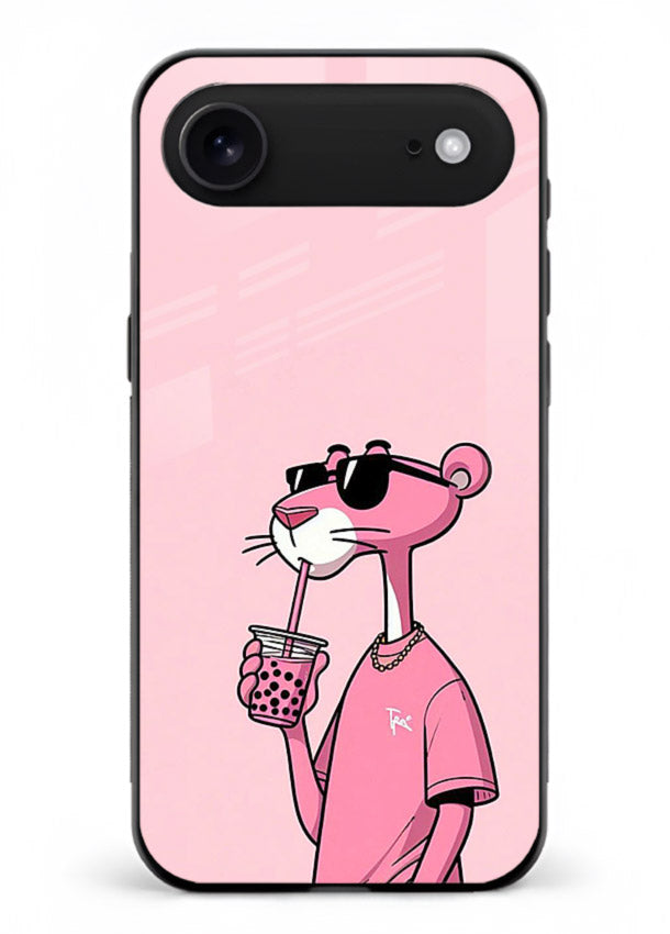 Pink Panther Sip cute cartoon artwork iphone 18 air glass back cover