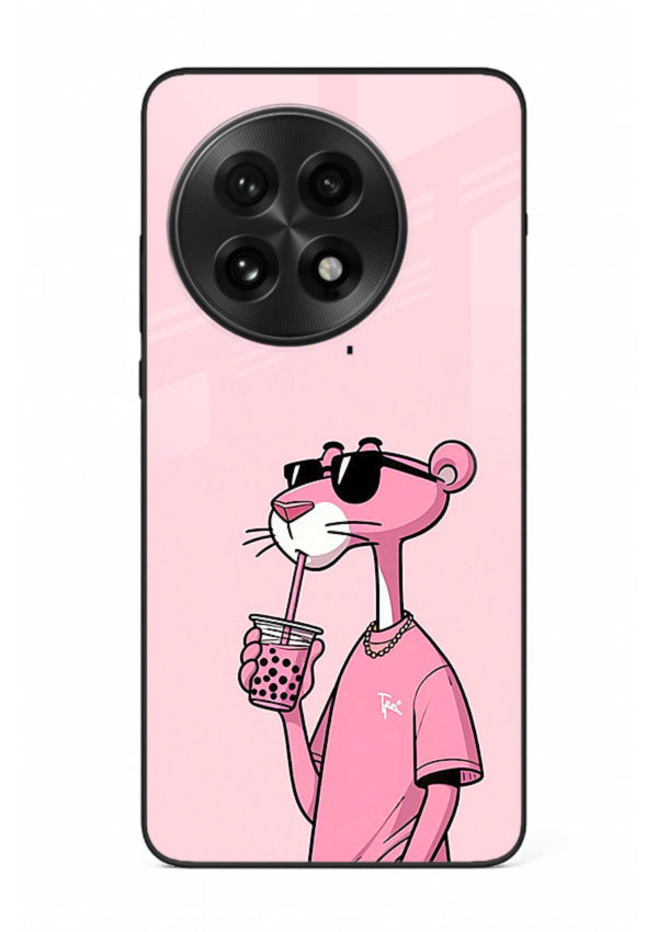 Pink Panther Sip cute cartoon artwork OnePlus 13R glass back cover