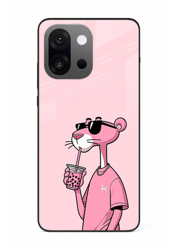 Pink Panther Sip cute cartoon artwork OnePlus 13s glass back cover