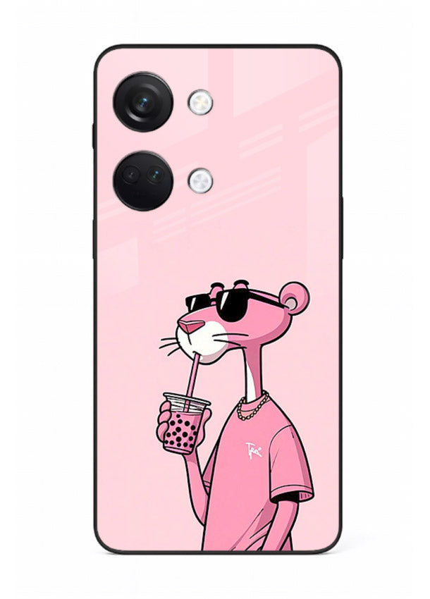Pink Panther Sip cute cartoon artwork OnePlus Nord 3 glass back cover