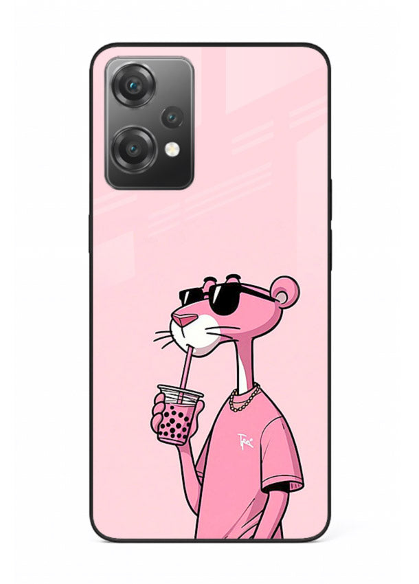 Pink Panther Sip cute cartoon artwork OnePlus Nord CE2 Lite 5G glass back cover