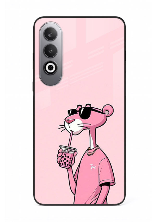 Pink Panther Sip cute cartoon artwork OnePlus Nord CE4 glass back cover