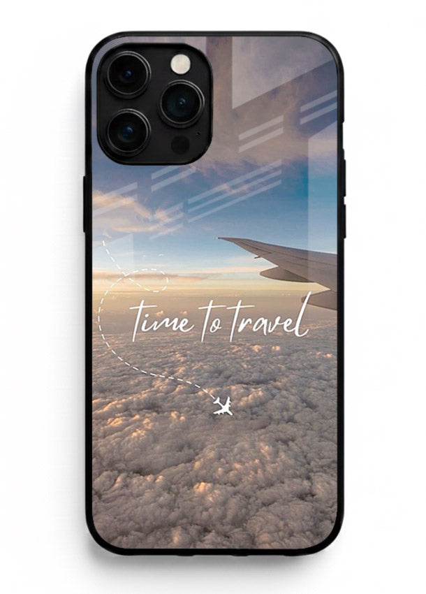 Plane Wing Sunset sky view artwork iphone 13 pro max glass back cover