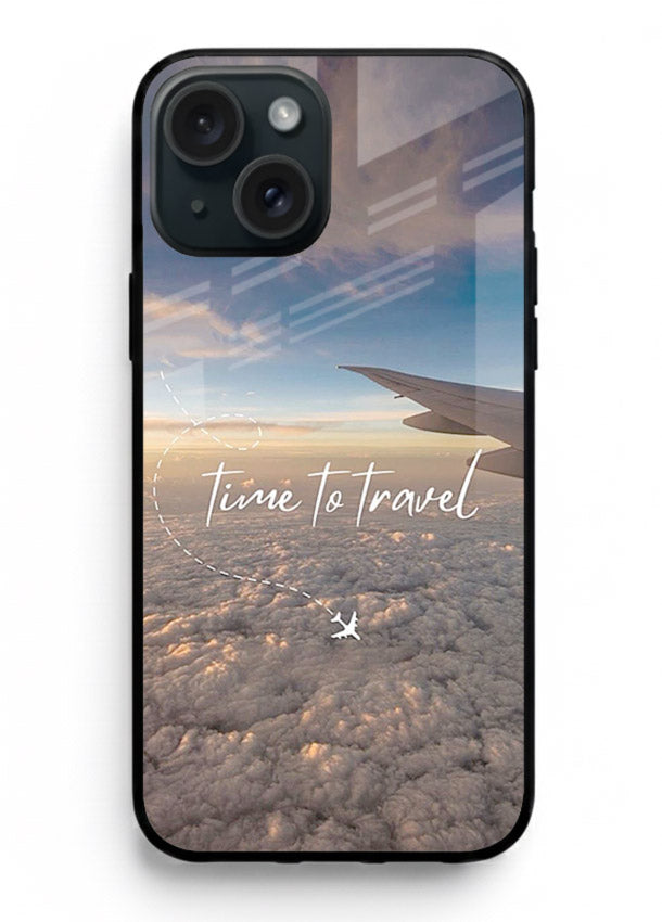 Plane Wing Sunset sky view artwork iphone 13 mini glass back cover