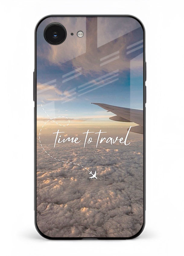 Plane Wing Sunset sky view artwork iphone 16e glass back cover