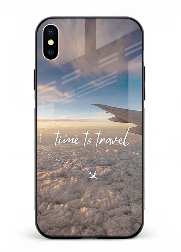 Plane Wing Sunset sky view artwork iphone xs max glass back cover