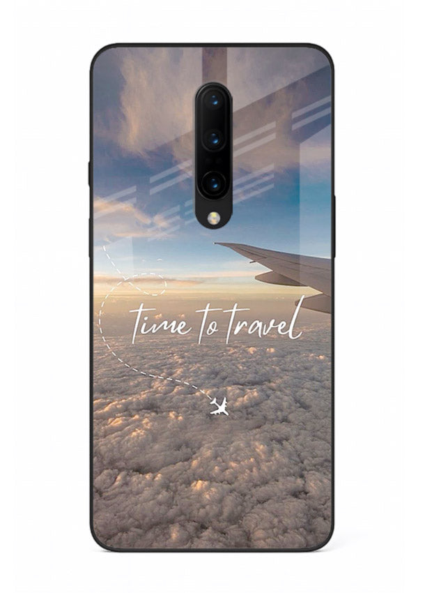 Plane Wing Sunset sky view artwork OnePlus 8 glass back cover