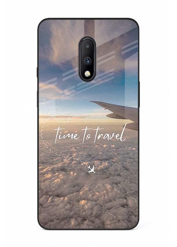 Plane Wing Sunset sky view artwork OnePlus 7 glass back cover