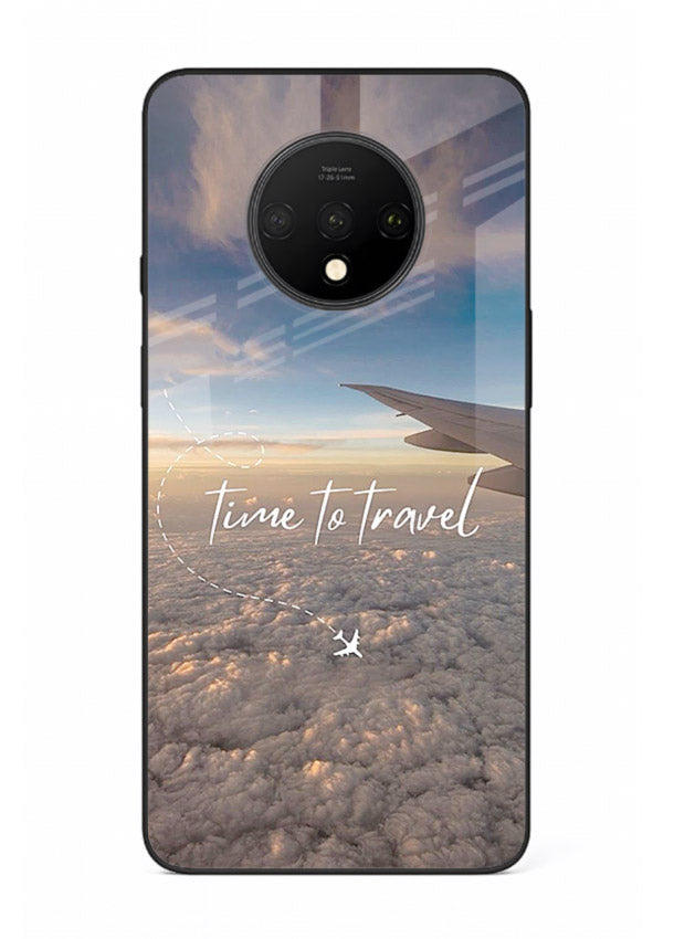 Plane Wing Sunset sky view artwork OnePlus 7T glass back cover