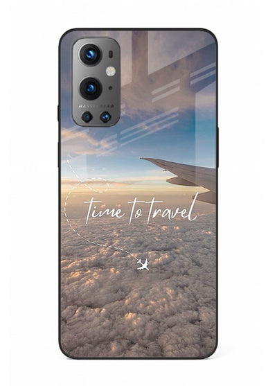 Plane Wing Sunset sky view artwork OnePlus 9 glass back cover