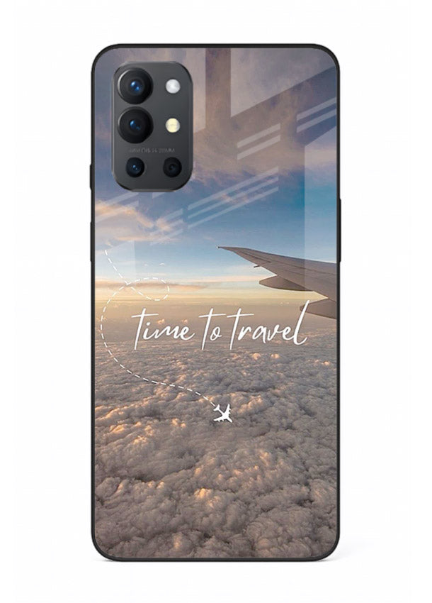 Plane Wing Sunset sky view artwork OnePlus 9R glass back cover