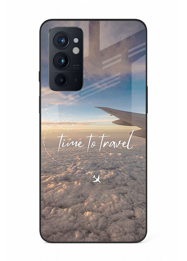 Plane Wing Sunset sky view artwork OnePlus 9RT glass back cover