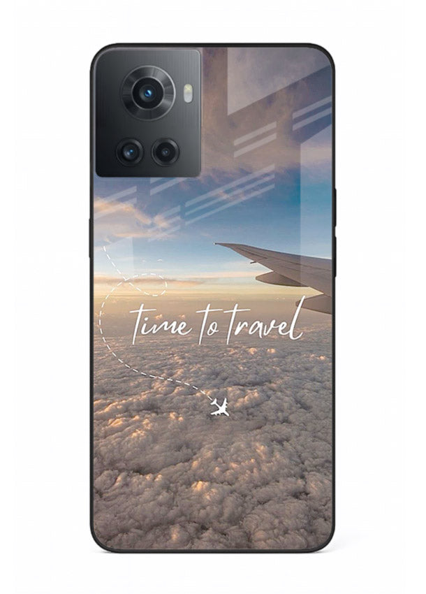 Plane Wing Sunset sky view artwork OnePlus 10R glass back cover