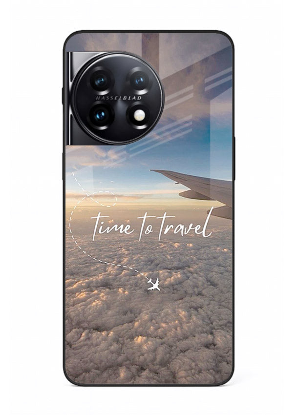 Plane Wing Sunset sky view artwork OnePlus 11R glass back cover