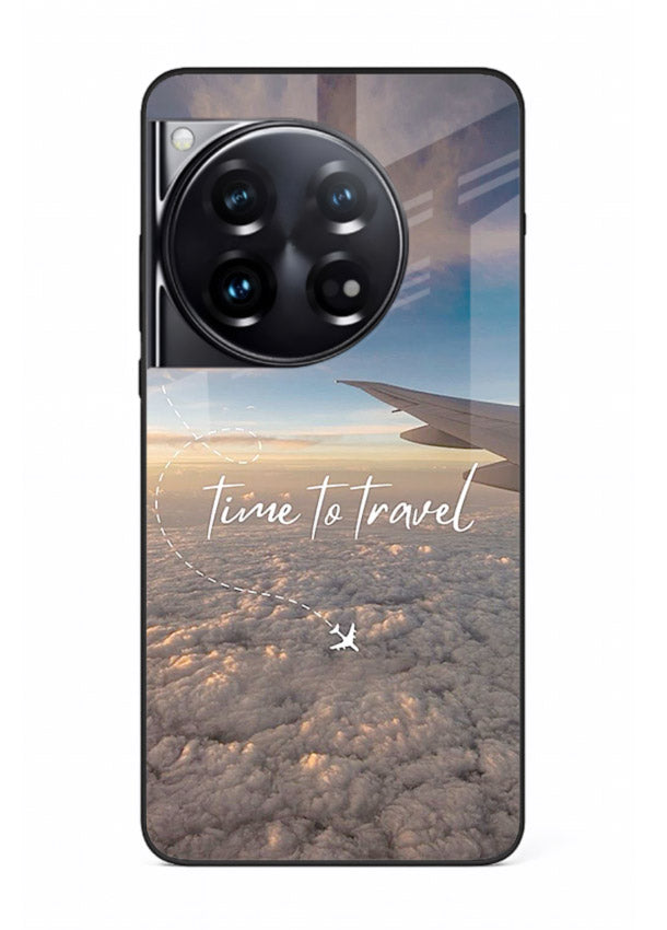 Plane Wing Sunset sky view artwork OnePlus 12 glass back cover