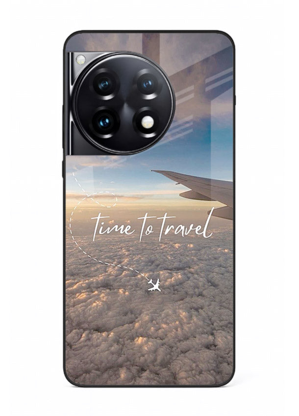 Plane Wing Sunset sky view artwork OnePlus 12R glass back cover