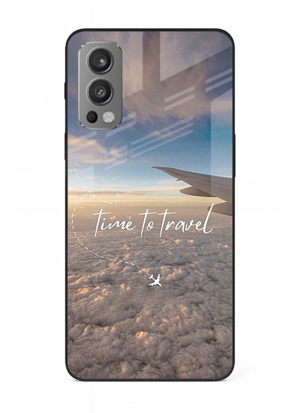 Plane Wing Sunset sky view artwork OnePlus Nord 2 glass back cover