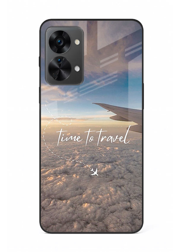Plane Wing Sunset sky view artwork OnePlus Nord 2T glass back cover