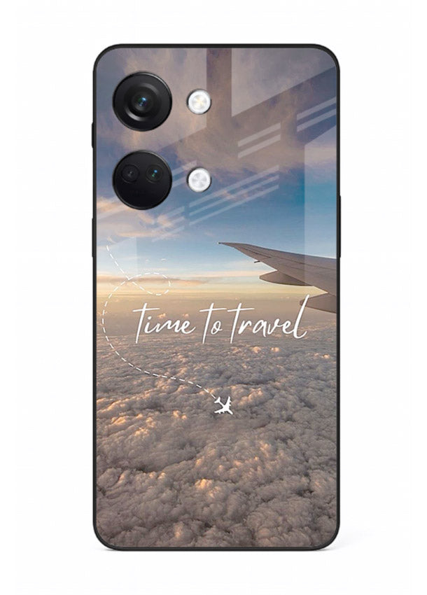 Plane Wing Sunset sky view artwork OnePlus Nord 3 glass back cover