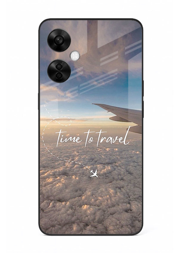 Plane Wing Sunset sky view artwork OnePlus Nord CE3 Lite glass back cover