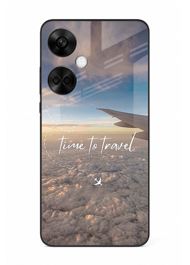 Plane Wing Sunset sky view artwork OnePlus Nord CE3 glass back cover