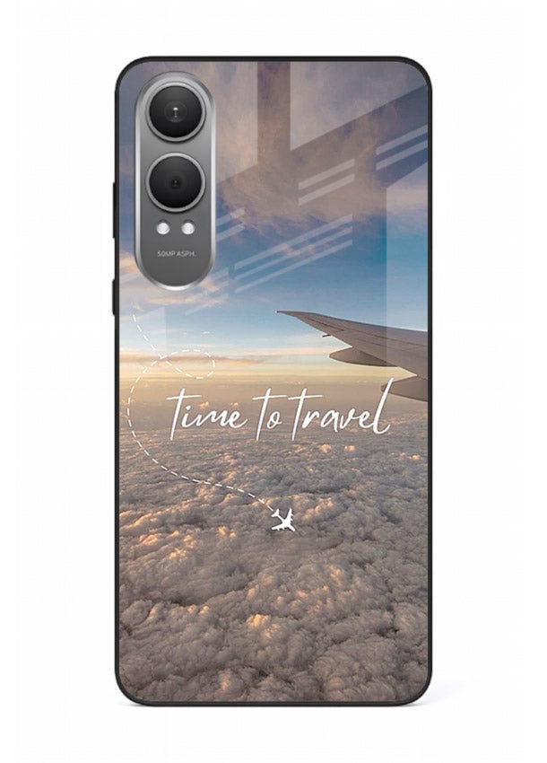 Plane Wing Sunset sky view artwork OnePlus Nord CE4 Lite glass back cover
