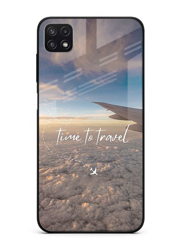 Plane Wing Sunset sky view artwork Samsung F42 5G glass back cover