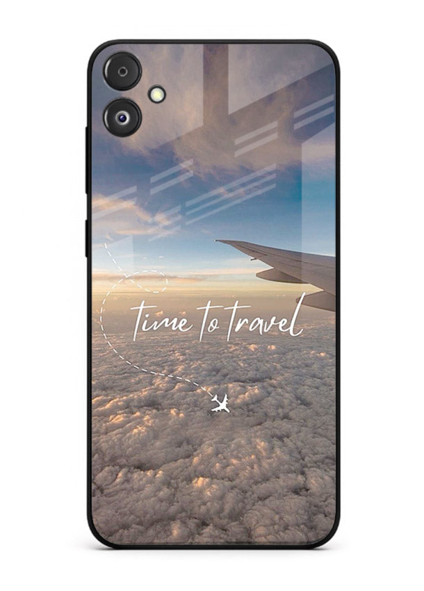 Plane Wing Sunset sky view artwork Samsung F14 5G glass back cover