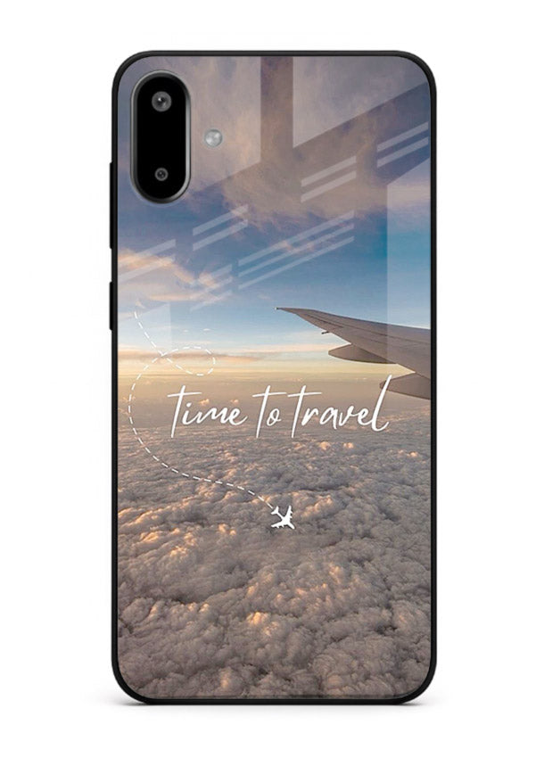 Plane Wing Sunset sky view artwork Samsung F06 5G glass back cover
