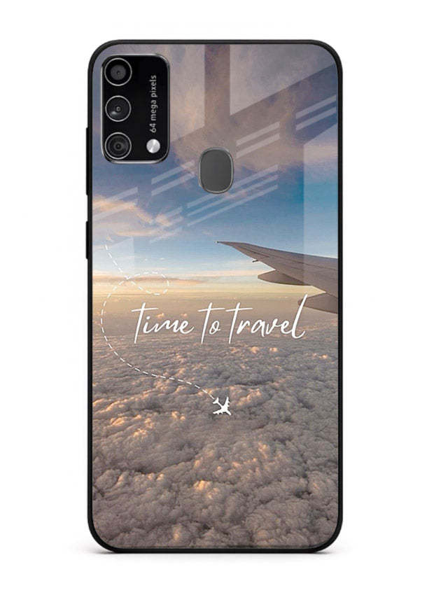 Plane Wing Sunset sky view artwork Samsung F41 glass back cover