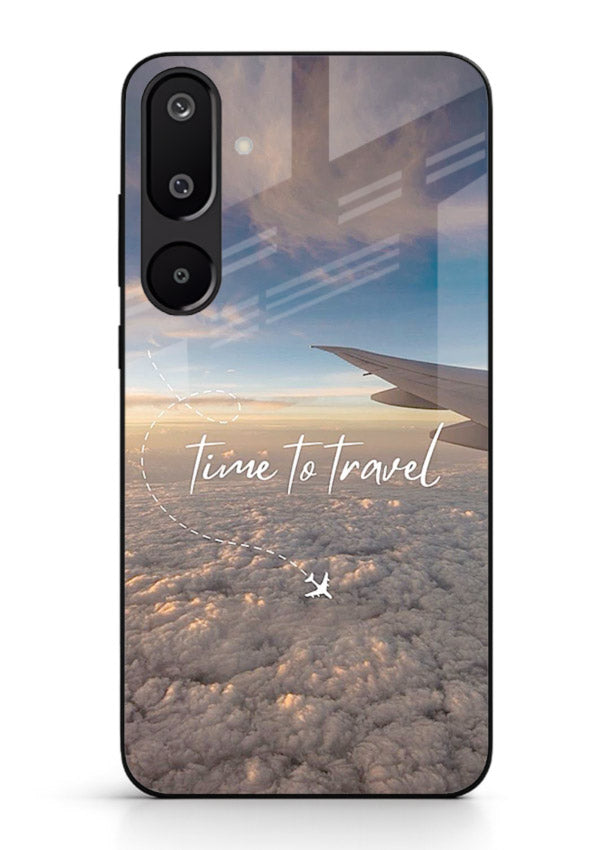 Plane Wing Sunset sky view artwork Samsung F16 5G glass back cover