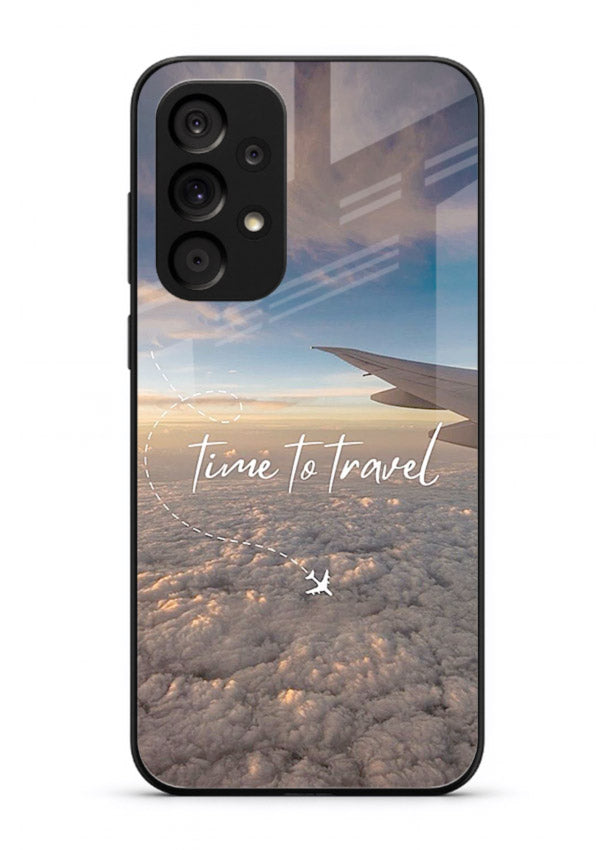 Plane Wing Sunset sky view artwork Samsung A33 5G glass back cover