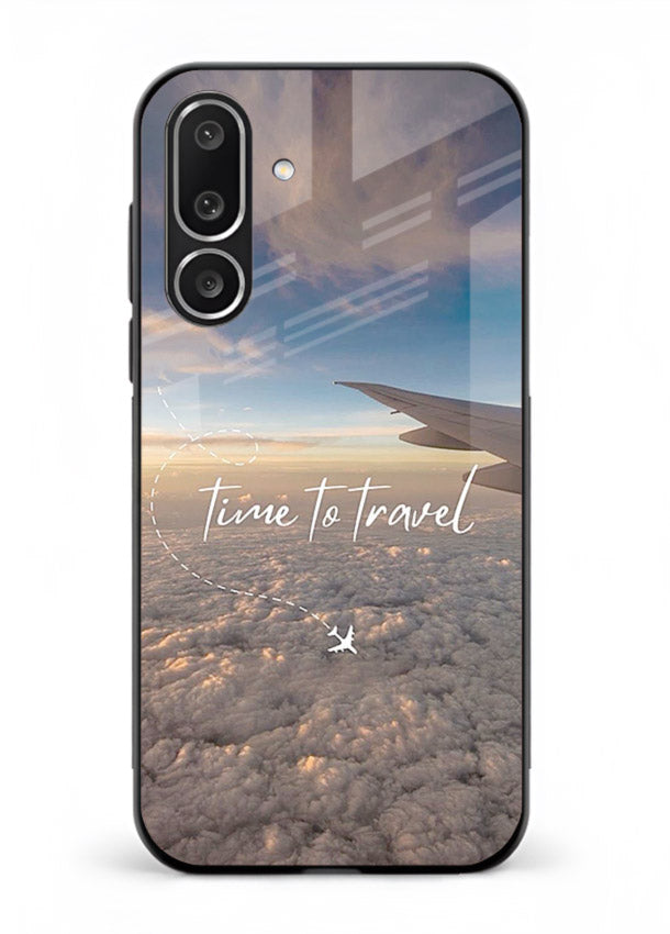 Plane Wing Sunset sky view artwork Samsung M56 5G glass back cover