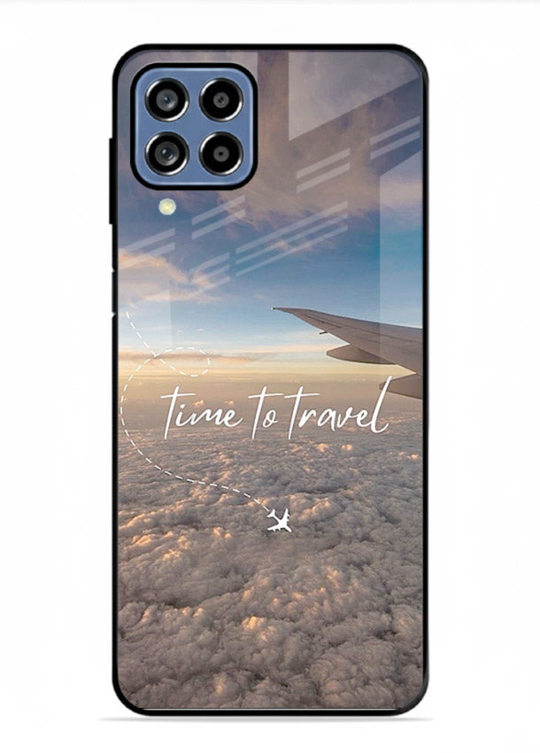 Plane Wing Sunset sky view artwork Samsung F62 glass back cover