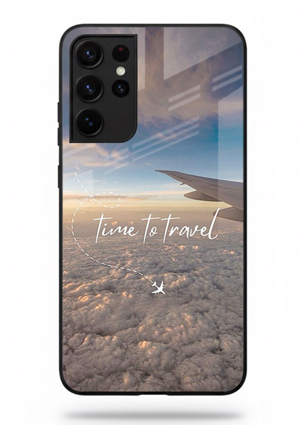 Plane Wing Sunset sky view artwork Samsung S21 Ultra glass back cover