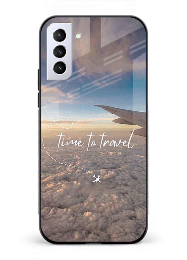 Plane Wing Sunset sky view artwork Samsung S21 FE glass back cover
