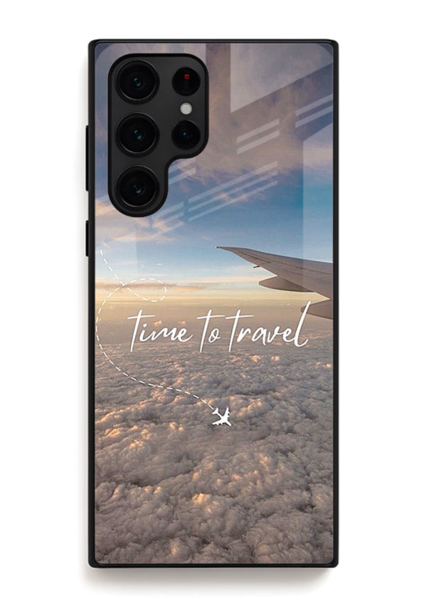 Plane Wing Sunset sky view artwork Samsung S25 Ultra glass back cover