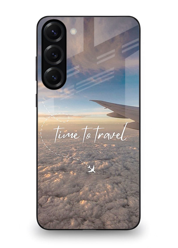 Plane Wing Sunset sky view artwork Samsung S23 Plus glass back cover