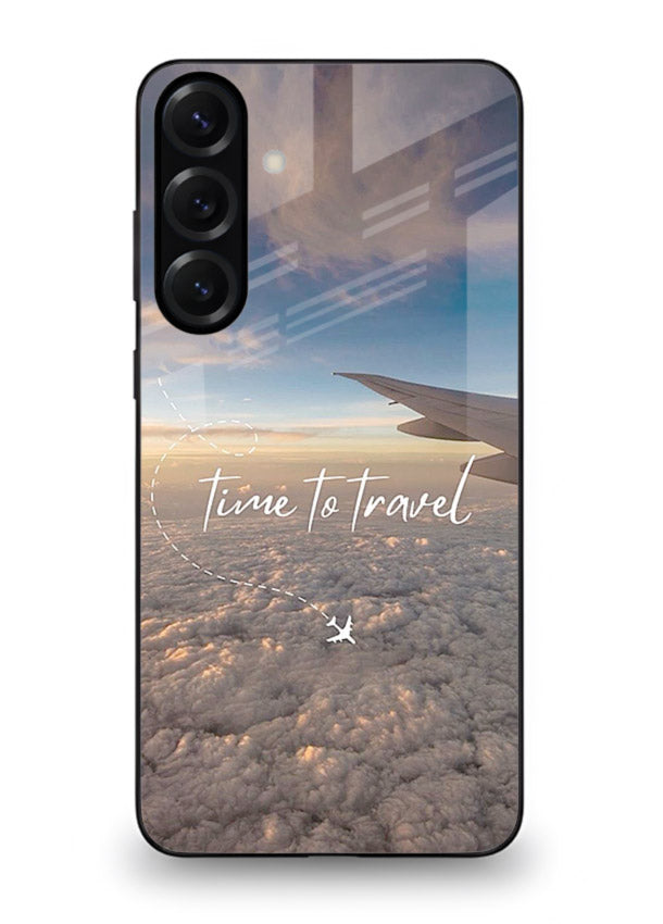 Plane Wing Sunset sky view artwork Samsung A54 5G glass back cover