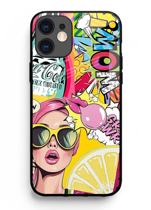 Pop Art Sunglasses graphic artwork iphone 12 mini glass back cover