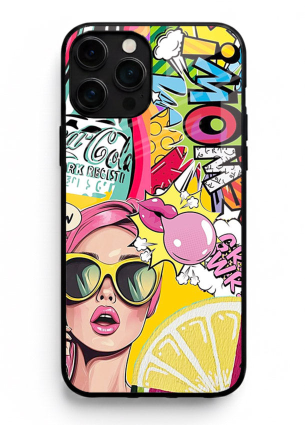Pop Art Sunglasses graphic artwork iphone 12 pro max glass back cover