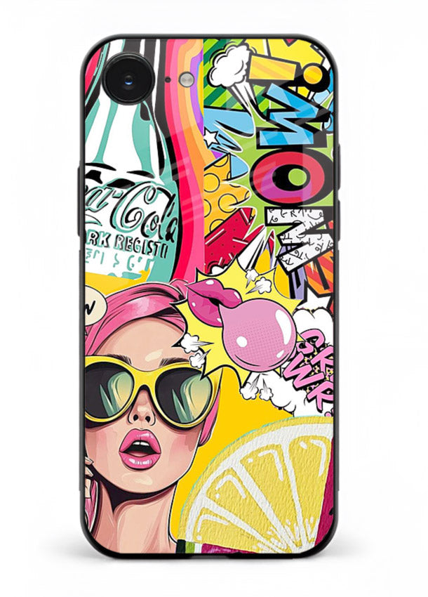 Pop Art Sunglasses graphic artwork iphone 16e glass back cover