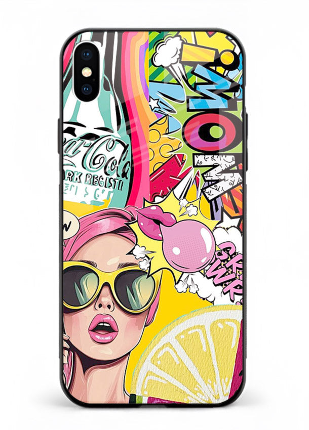 Pop Art Sunglasses graphic artwork iphone xs max glass back cover