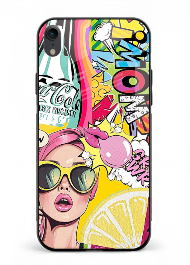 Pop Art Sunglasses graphic artwork iphone xr glass back cover