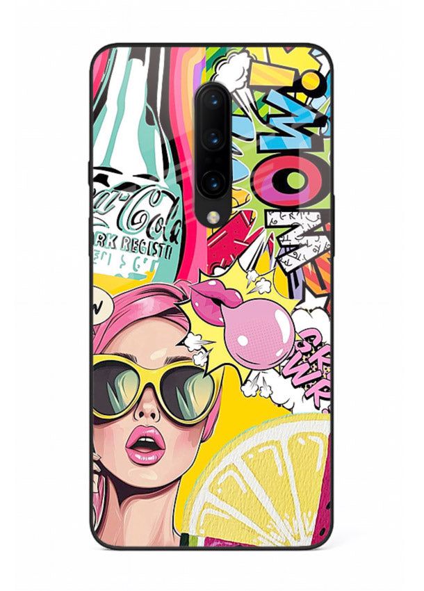 Pop Art Sunglasses graphic artwork OnePlus 7 Pro glass back cover