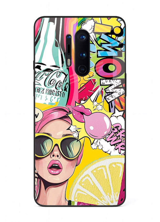 Pop Art Sunglasses graphic artwork OnePlus 8 Pro glass back cover