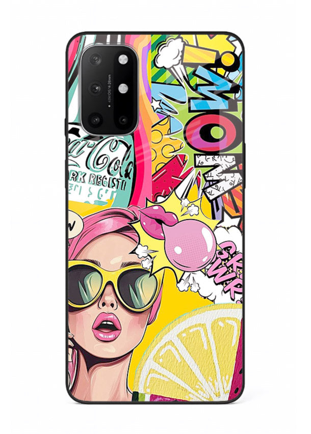 Pop Art Sunglasses graphic artwork OnePlus 8T glass back cover